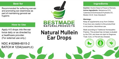 Label (Natural Mullein Ear Drops)
